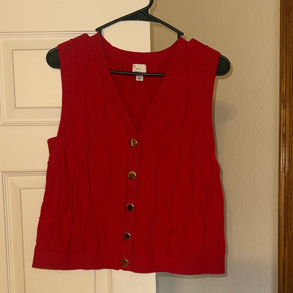 a new day Red V-Neck Sweater Vest